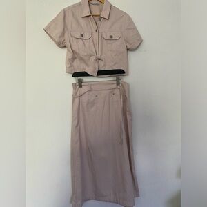 Marsh Landing 100% cotton cargo top and maxi skirt set